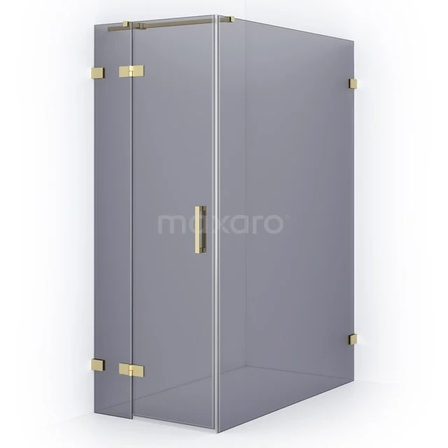 Diamond Shower enclosure | 140x80 cm Light gold Smoke glass Pivot door Rectangle CDB213514321LG