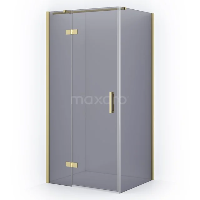 Diamond Shower enclosure | 90x80 cm Light gold Smoke glass Pivot door Rectangle CDB213608311LG