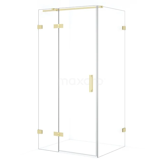 Diamond Shower enclosure | 90x70 cm Light gold Clear glass Pivot door Rectangle CDB213607320LG