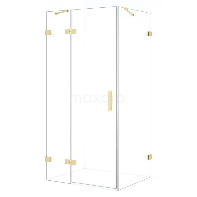 Diamond Shower enclosure | 90x70 cm Light gold Clear glass Pivot door Rectangle CDB213607420LG