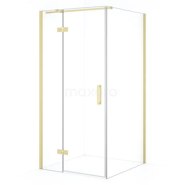 Diamond Shower enclosure | 90x90 cm Light gold Clear glass Pivot door Square CDB213609310LG