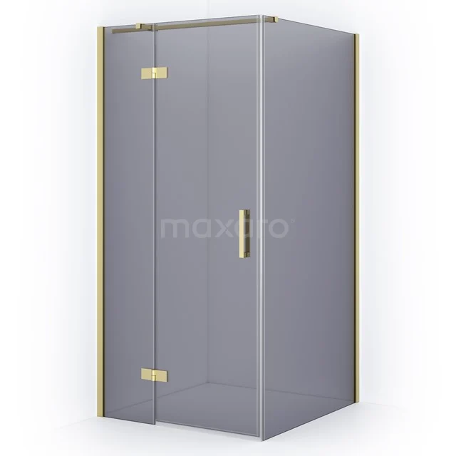 Diamond Shower enclosure | 90x90 cm Light gold Smoke glass Pivot door Square CDB213609311LG