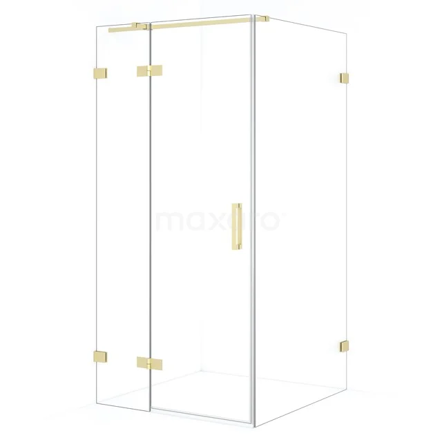 Diamond Shower enclosure | 90x90 cm Light gold Clear glass Pivot door Square CDB213609320LG