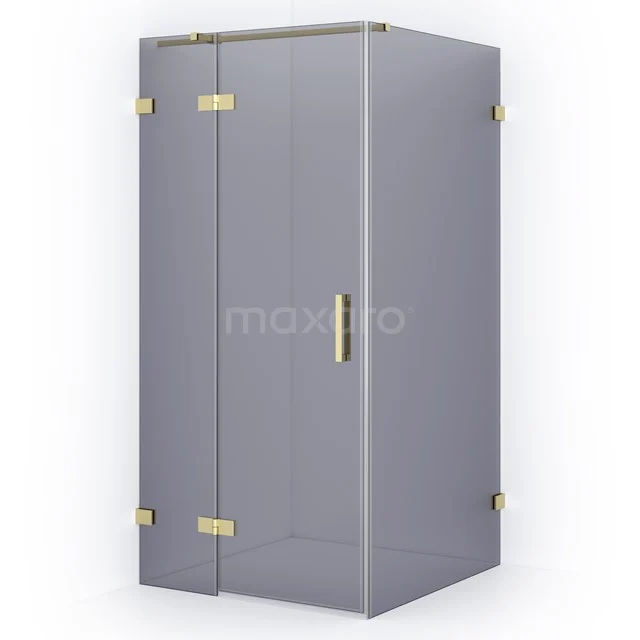 Diamond Duschkabine | 100x90 cm Helles Gold Drehtür Rechteck CDB214609321LG