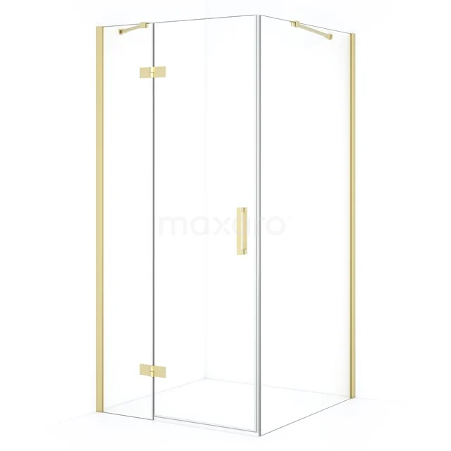 Diamond Shower enclosure | 90x90 cm Light gold Clear glass Pivot door Square CDB213609410LG