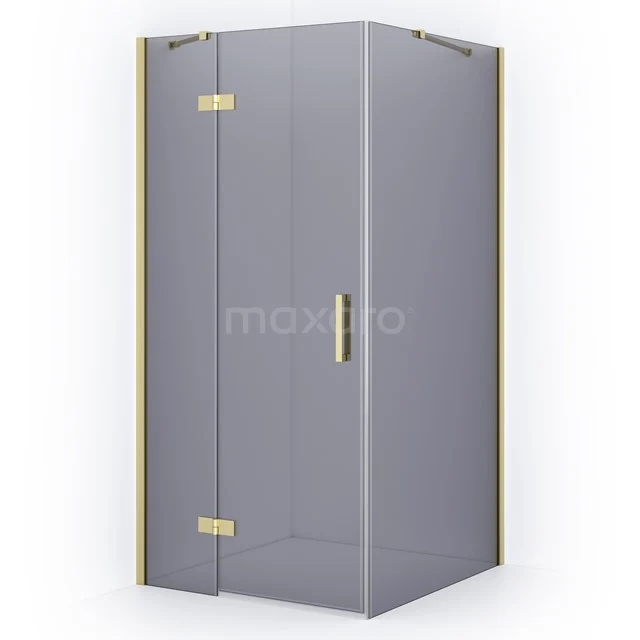 Diamond Shower enclosure | 90x90 cm Light gold Smoke glass Pivot door Square CDB213609411LG