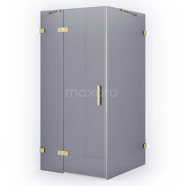 Diamond Shower enclosure | 90x90 cm Light gold Smoke glass Pivot door Square CDB213609421LG