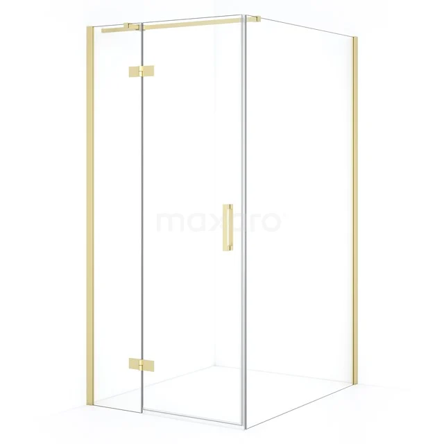 Diamond Douchecabine | 110x100 cm Lichtgoud Helder glas Draaideur Rechthoek CDB214611310LG