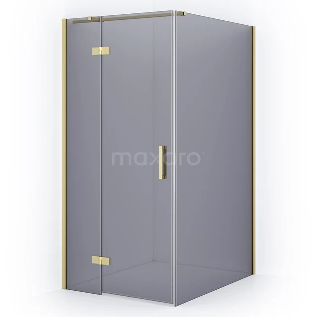 Diamond Shower enclosure | 110x90 cm Light gold Smoke glass Pivot door Rectangle CDB213611311LG