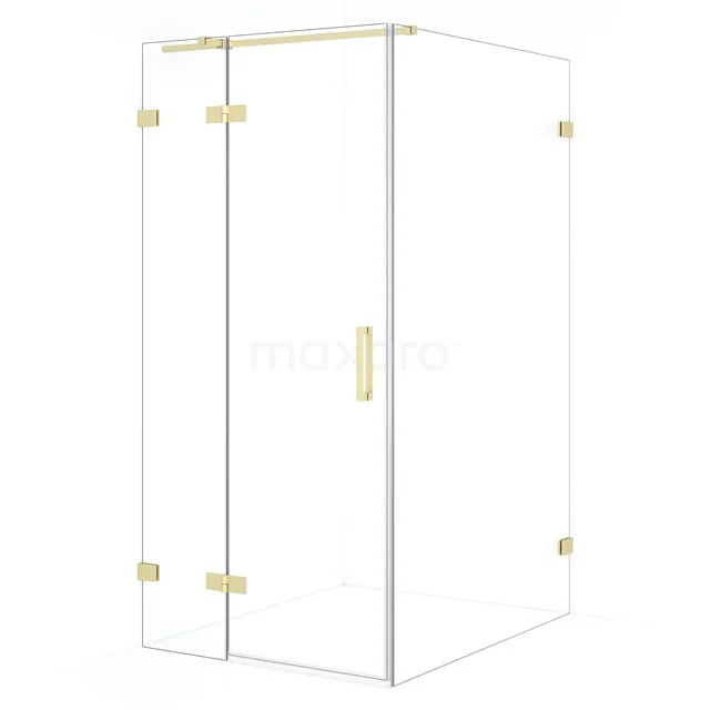 Diamond Douchecabine | 110x100 cm Lichtgoud Helder glas Draaideur Rechthoek CDB214611320LG