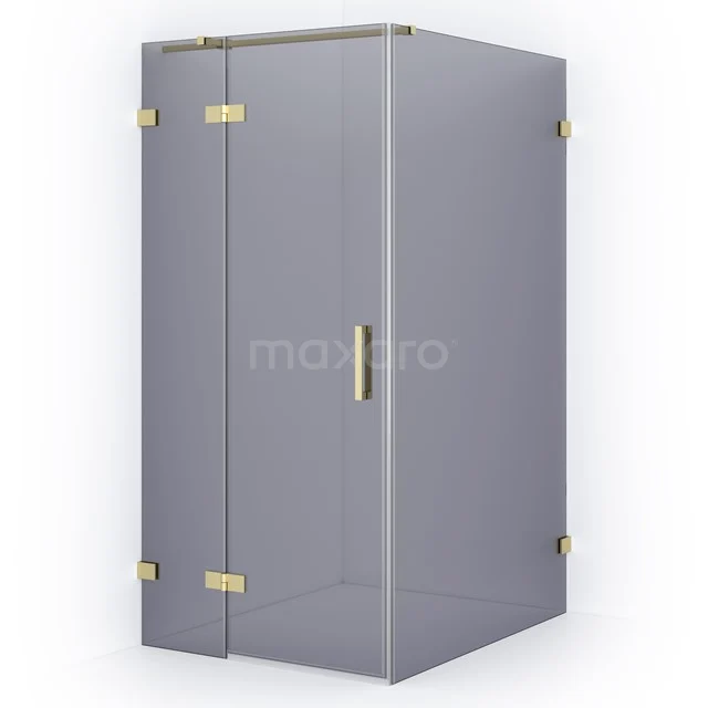 Diamond Shower cabin | 110x90 cm Light gold Smoke glass Pivot door Rectangle CDB213611321LG