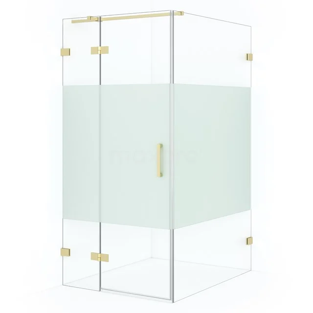 Diamond Shower enclosure | 110x90 cm Light gold Clear with matt strip Pivot door Rectangle CDB213611323LG