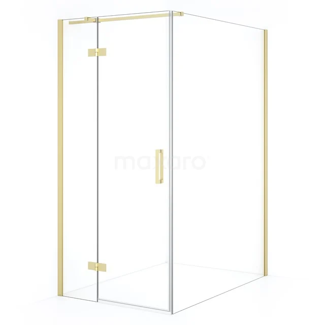 Diamond Shower enclosure | 140x90 cm Light gold Clear glass Pivot door Rectangle CDB213614310LG
