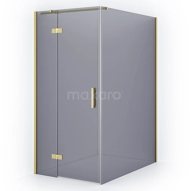 Diamond Shower enclosure | 140x90 cm Light gold Smoke glass Pivot door Rectangle CDB213614311LG