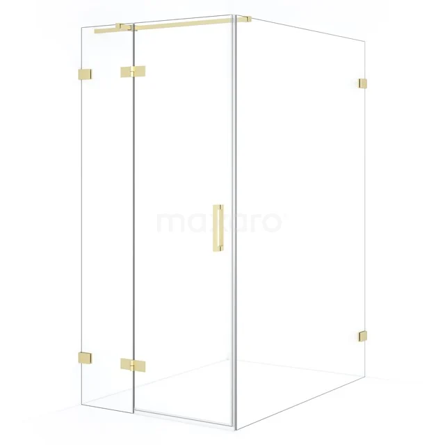 Diamond Shower enclosure | 140x90 cm Light gold Clear glass Pivot door Rectangle CDB213614320LG