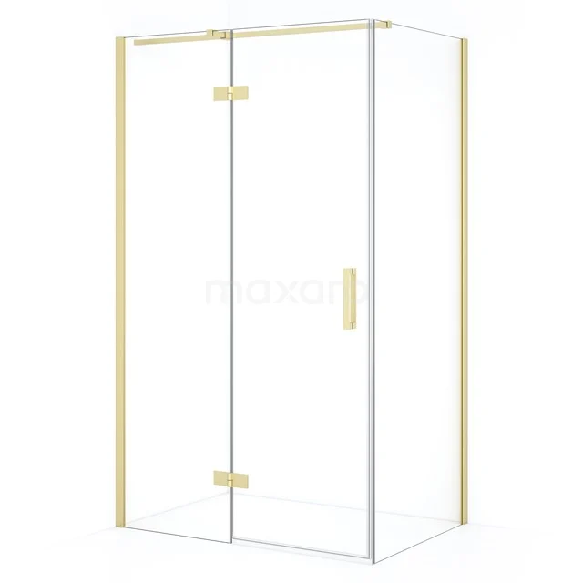 Diamond Shower enclosure | 110x70 cm Light gold Clear glass Pivot door Rectangle CDB216507310LG