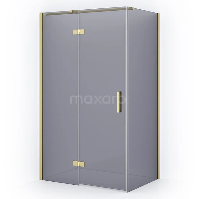 Diamond Shower enclosure | 110x80 cm Light gold Smoke glass Pivot door Rectangle CDB216508311LG