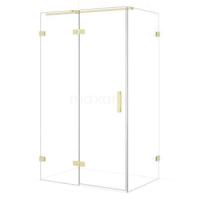 Diamond Shower enclosure | 110x70 cm Light gold Clear glass Pivot door Rectangle CDB216507320LG