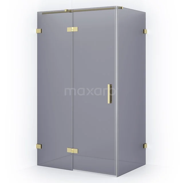 Diamond Shower enclosure | 110x80 cm Light gold Smoke glass Pivot door Rectangle CDB216508321LG
