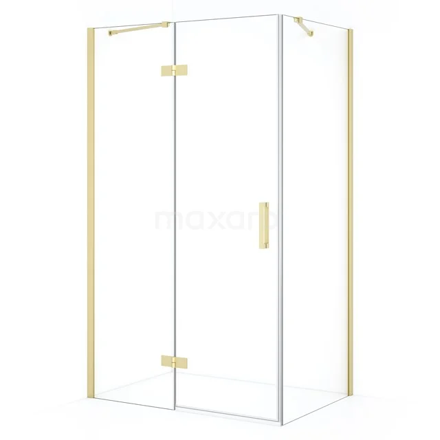 Diamond Duschkabine | 110x80 cm Helles Gold Drehtür Rechteck CDB216508410LG