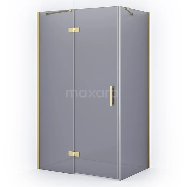 Diamond Shower enclosure | 110x80 cm Light gold Smoke glass Pivot door Rectangle CDB216508411LG