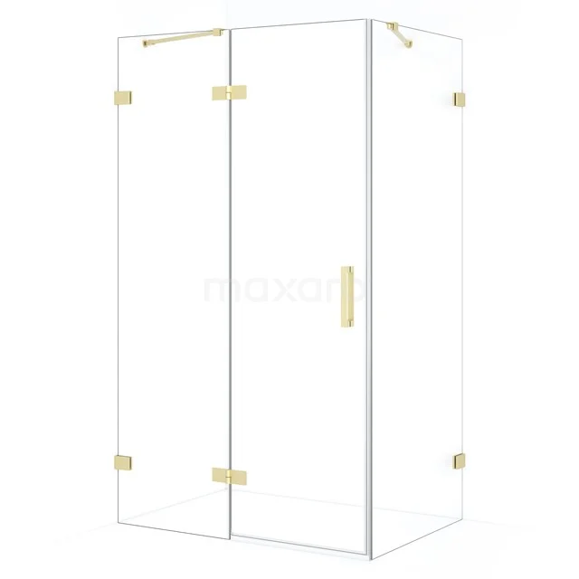 Diamond Shower enclosure | 110x80 cm Light gold Clear glass Pivot door Rectangle CDB216508420LG