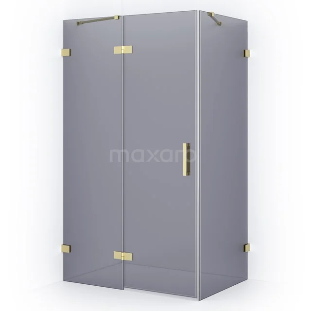 Diamond Shower enclosure | 110x80 cm Light gold Smoke glass Pivot door Rectangle CDB216508421LG