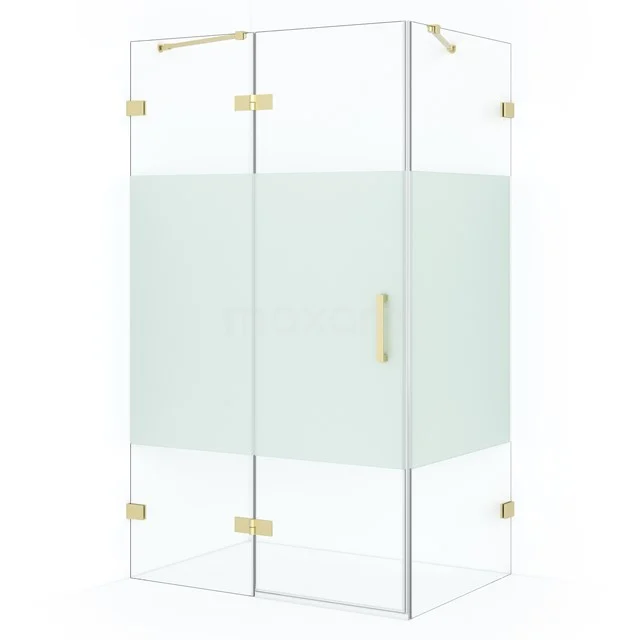 Diamond Shower enclosure | 120x80 cm Light gold Clear with matt strip Pivot door Rectangle CDB216608423LG