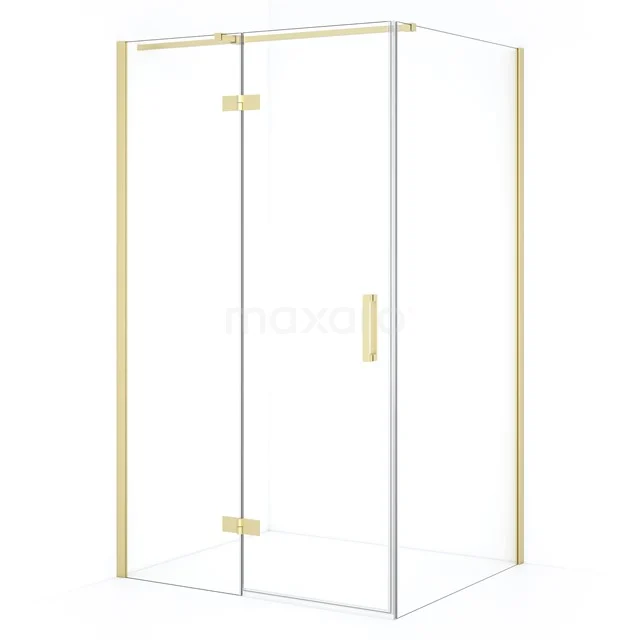 Diamond Shower enclosure | 110x100 cm Light gold Clear glass Pivot door Rectangle CDB216510310LG