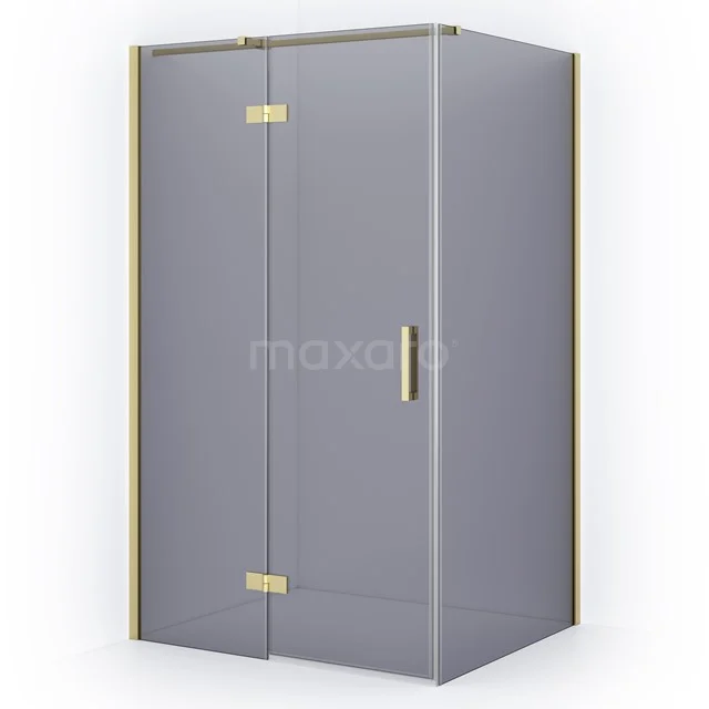 Diamond Shower enclosure | 120x100 cm Light gold Smoke glass Pivot door Rectangle CDB216610311LG
