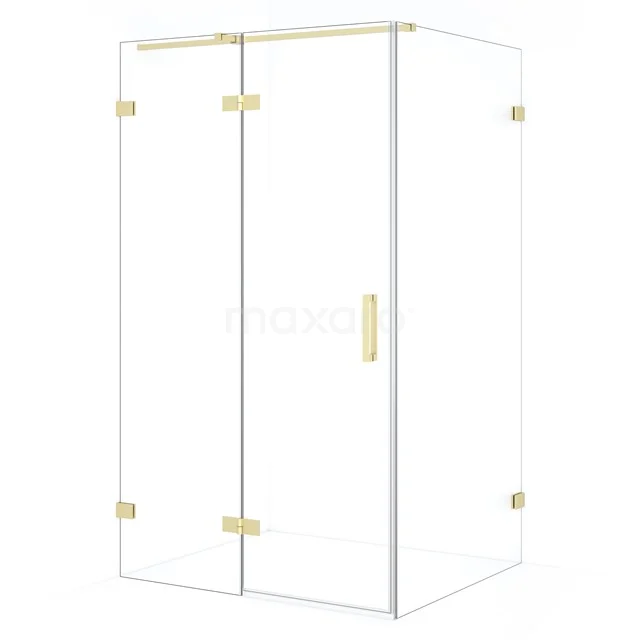 Diamond Douchecabine | 110x100 cm Lichtgoud Helder glas Draaideur Rechthoek CDB216510320LG