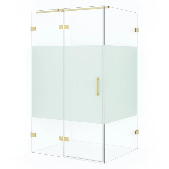 Diamond Shower enclosure | 110x100 cm Light gold Clear with matt strip Pivot door Rectangle CDB216510323LG