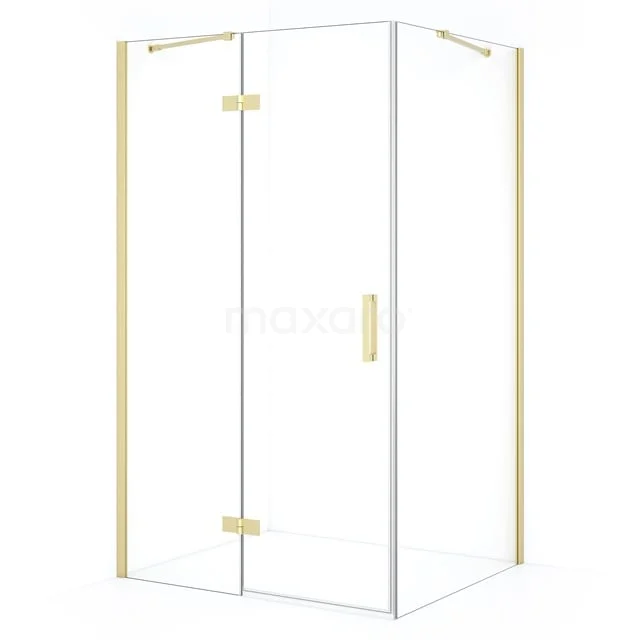 Diamond Douchecabine | 110x100 cm Lichtgoud Helder glas Draaideur Rechthoek CDB216510410LG