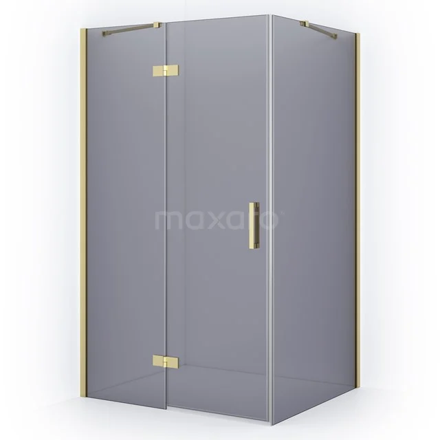 Diamond Shower enclosure | 110x90 cm Light gold Smoke glass Pivot door Rectangle CDB216509411LG