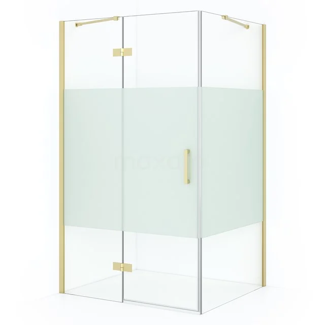 Diamond Shower enclosure | 110x90 cm Light gold Clear with matt strip Pivot door Rectangle CDB216509413LG