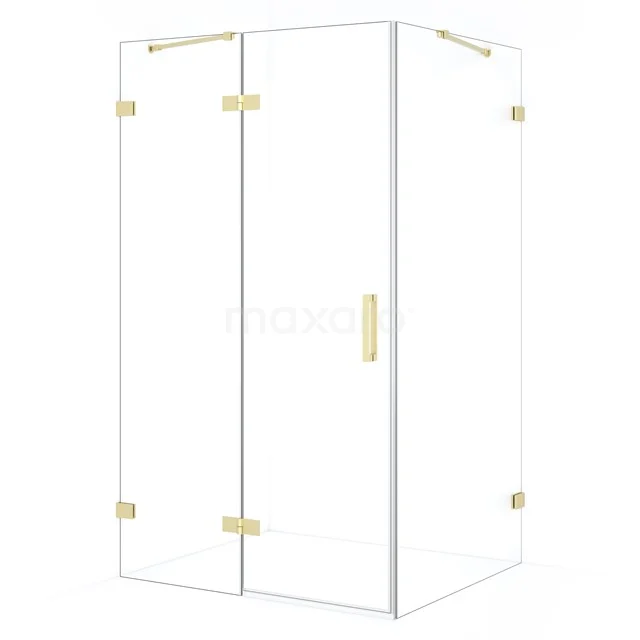 Diamond Douchecabine | 110x100 cm Lichtgoud Helder glas Draaideur Rechthoek CDB216510420LG