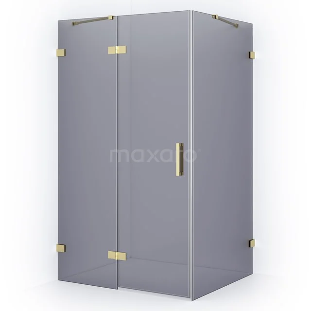Diamond Shower enclosure | 110x90 cm Light gold Smoke glass Pivot door Rectangle CDB216509421LG