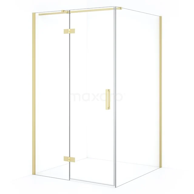 Diamond Douchecabine | 110x110 cm Lichtgoud Helder glas Draaideur Vierkant CDB216511310LG