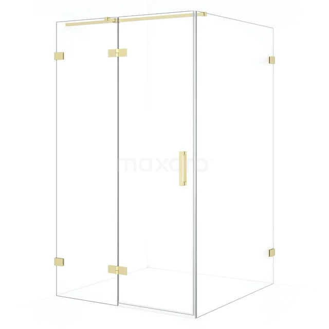 Diamond Douchecabine | 110x110 cm Lichtgoud Helder glas Draaideur Vierkant CDB216511320LG