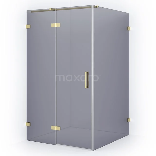 Diamond Shower enclosure | 120x110 cm Light gold Smoke glass Pivot door Rectangle CDB216611321LG