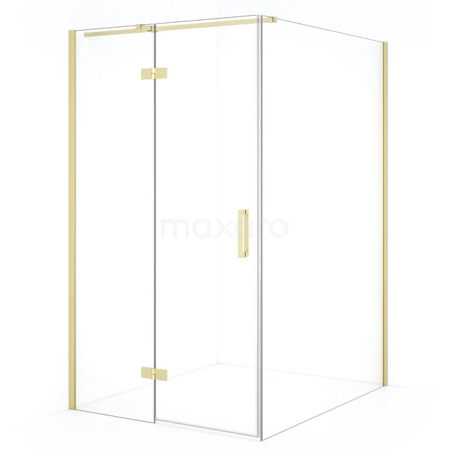 Diamond Shower enclosure | 140x120 cm Light gold Clear glass Pivot door Rectangle CDB216614310LG