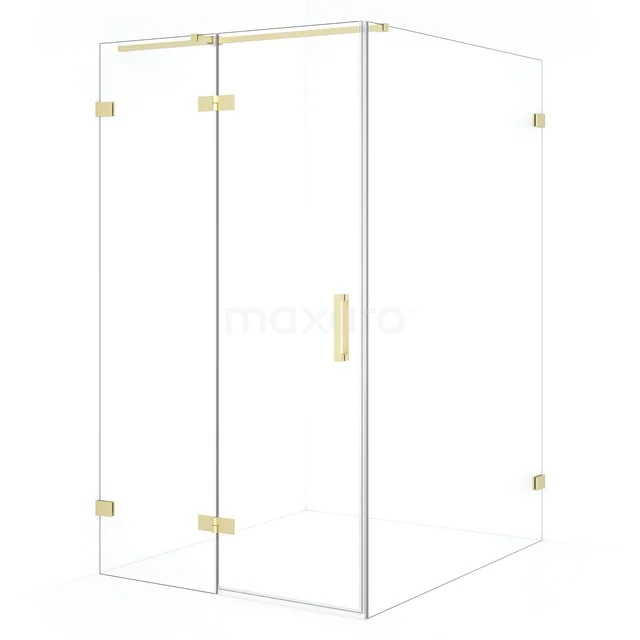 Diamond Shower cabin | 140x110 cm Light gold Clear glass Pivot door Rectangle CDB216514320LG