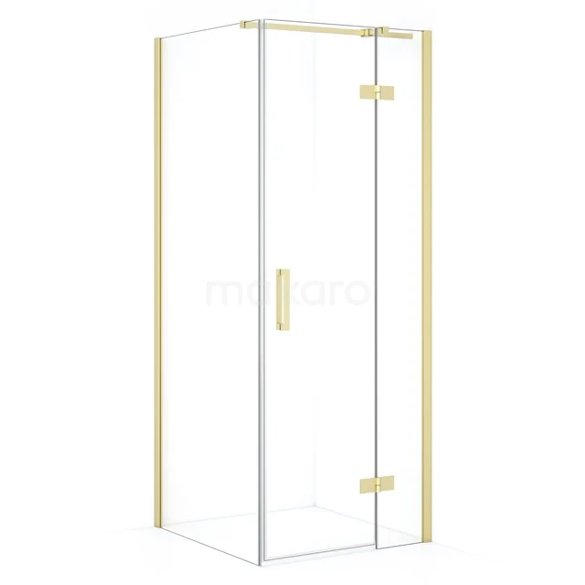 Diamond Douchecabine | 80x70 cm Lichtgoud Helder glas Draaideur Rechthoek CDB223507310LG