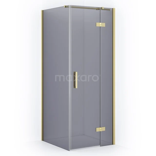 Diamond Shower enclosure | 80x80 cm Light gold Smoke glass Pivot door Square CDB223508311LG
