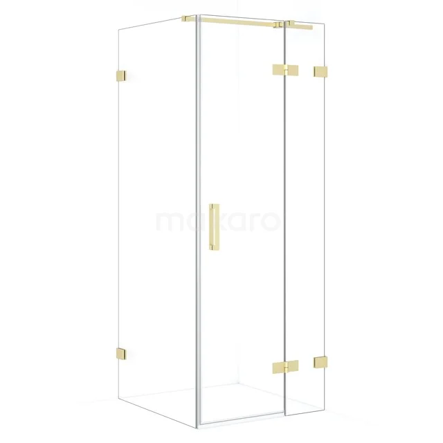 Diamond Douchecabine | 80x70 cm Lichtgoud Helder glas Draaideur Rechthoek CDB223507320LG