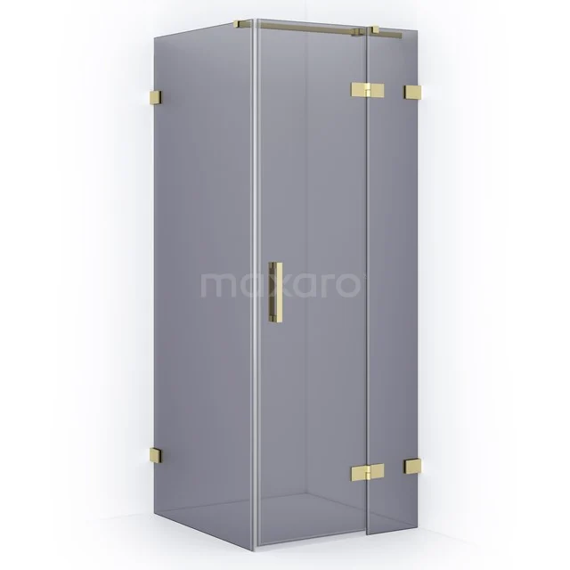 Diamond Shower enclosure | 80x80 cm Light gold Smoke glass Pivot door Square CDB223508321LG