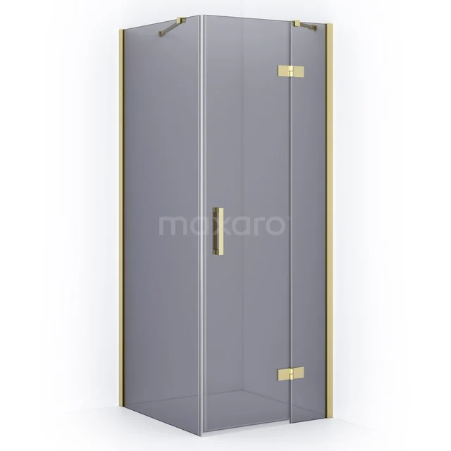 Diamond Shower enclosure | 80x80 cm Light gold Smoke glass Pivot door Square CDB223508411LG