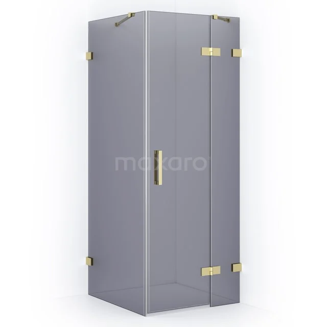 Diamond Shower enclosure | 80x80 cm Light gold Smoke glass Pivot door Square CDB223508421LG