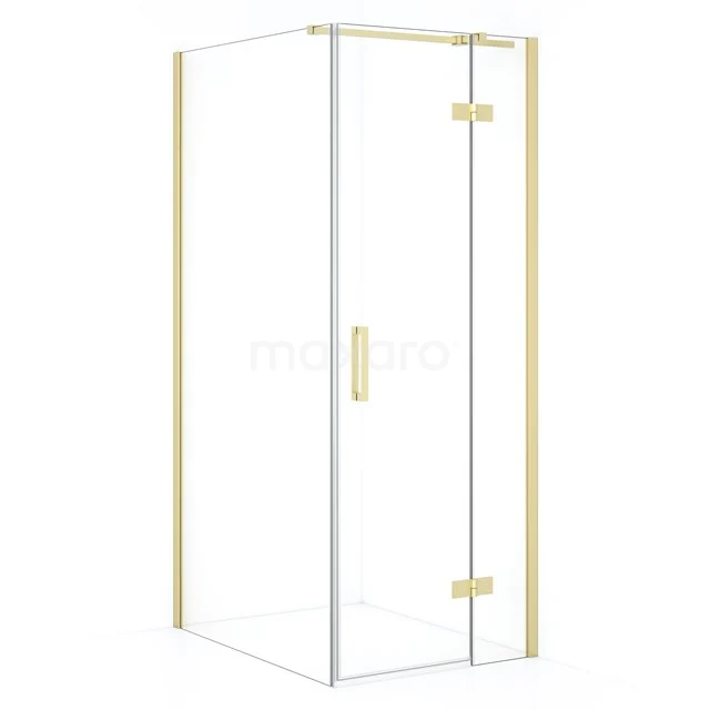 Diamond Duschkabine | 100x80 cm Helles Gold Drehtür Rechteck CDB223510310LG