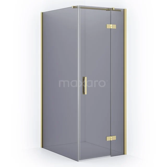 Diamond Shower enclosure | 100x80 cm Light gold Smoke glass Pivot door Rectangle CDB223510311LG